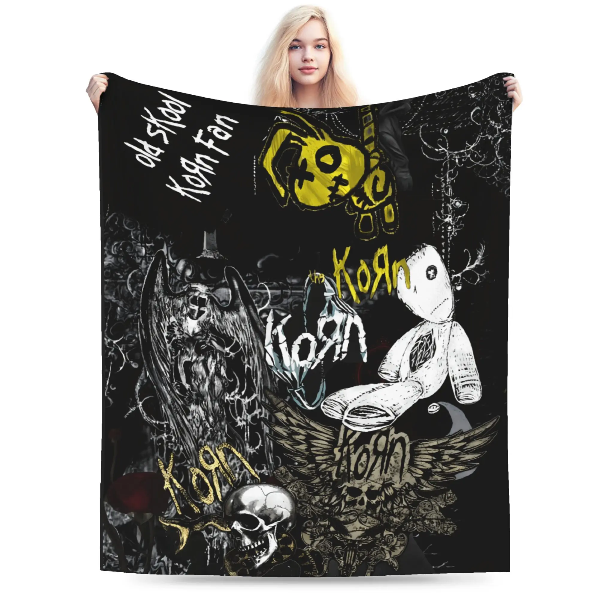 Korn Music Concert Rock Flannel printed blanket suitable for all seasons suitable for living room office sofa and travel - view 6
