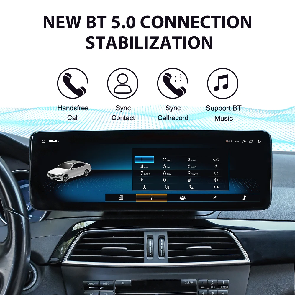 Auto Andriod 13 Carplay Navi For Mercedes Benz C Class 2011- 2014 Car Radio 14.9 “ Screen Digital Dashboard Multimedia Head Unit