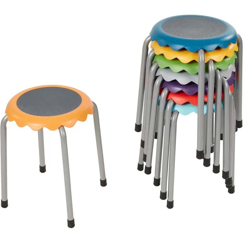 

Stackable Plastic Stools, Flexible Seating, Assorted Colors, 8-Piece Set