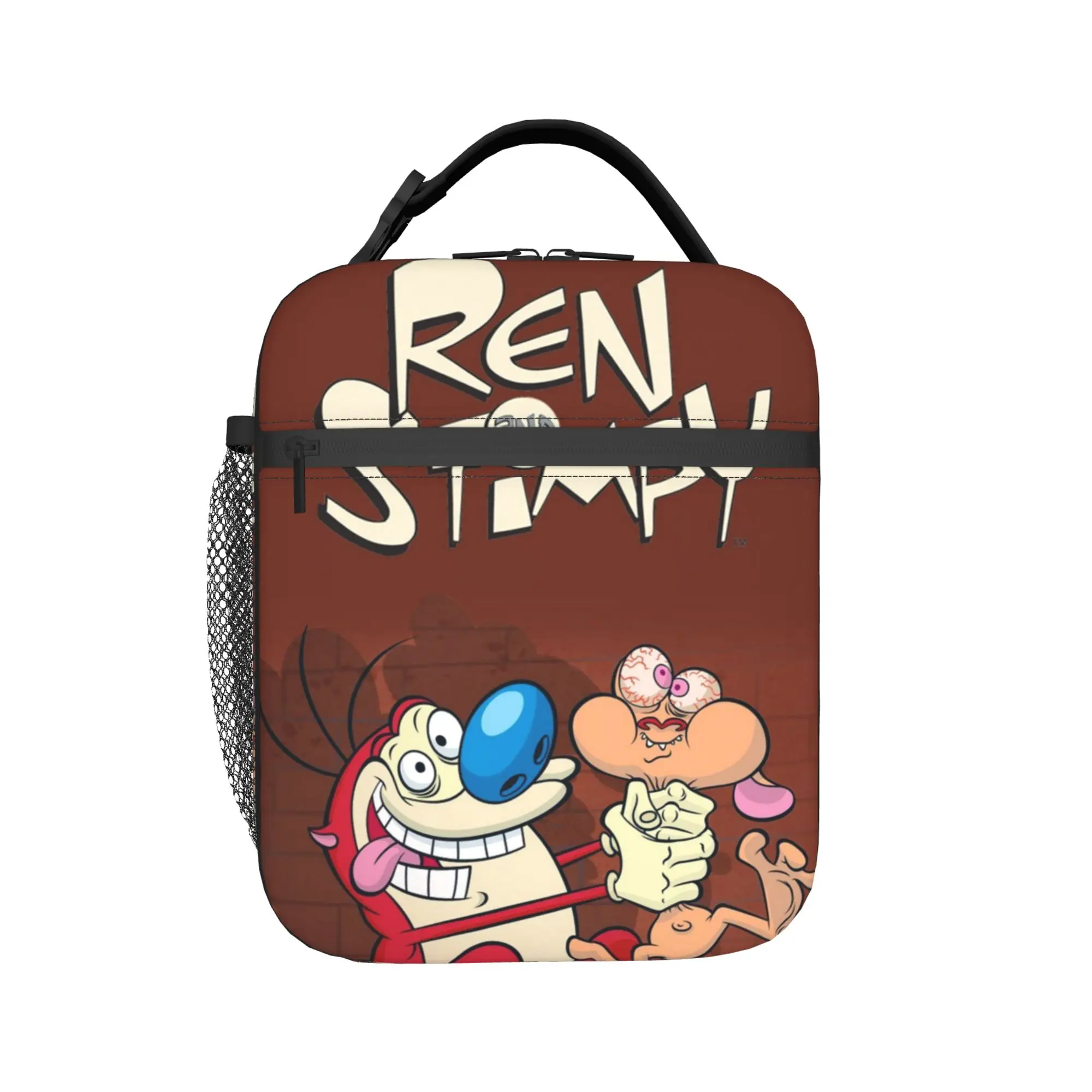  Duo Rucksack Ren & Stimpy  Thermal Insulated Lunch Bag for Work  Reusable Food Bag Men Women Thermal Cooler Lunch Box