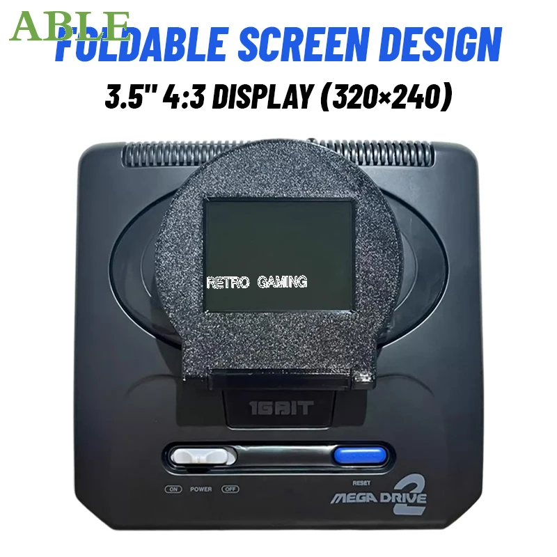 3.5 Inch4:3 Foldable Screen MD Game Console All-in-One Retro Portable Game Player Type-C Charging Mini TV NTSC Full Speed Output