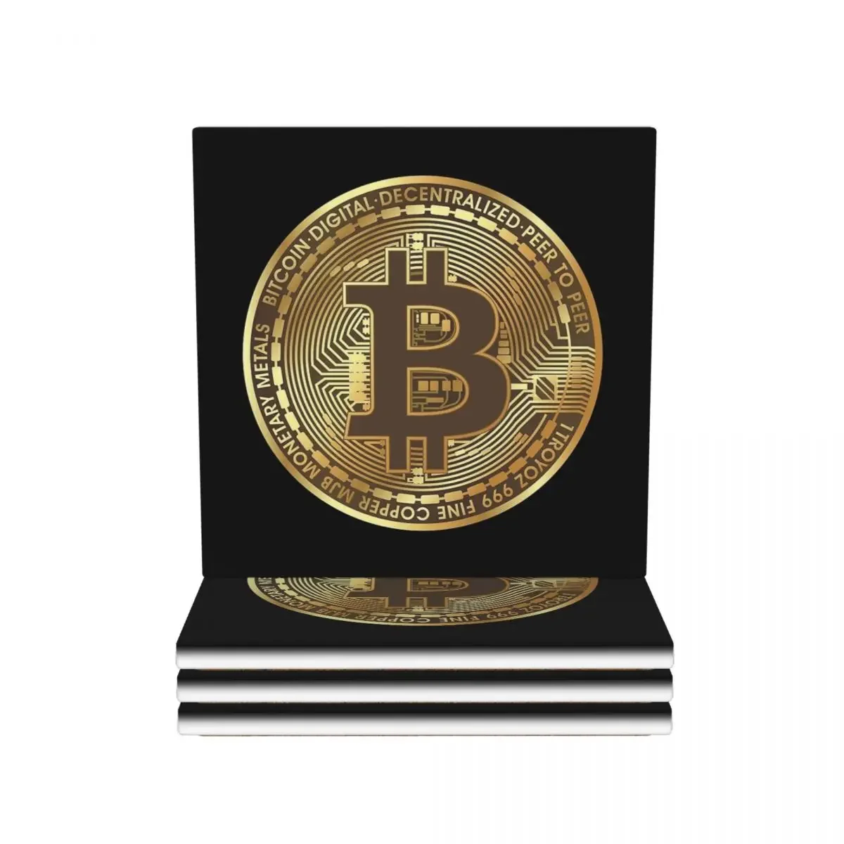 Bitcoin - Physical Coin Coaster Ceramics Baking Mat Table Decoration And Accessories Utensils For Dinner Table Coffee Mat