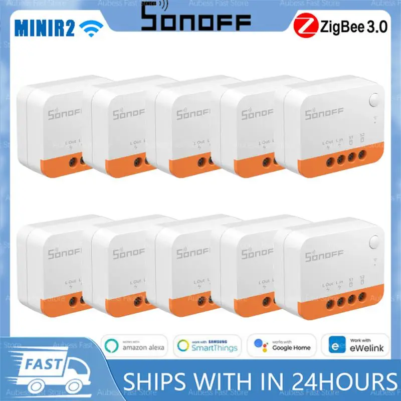 

10PCS SONOFF ZBMINI L2 Zigbee Switch No Neutral Wire Required Smart Home Wireless 2 Way Module Switch EWeLink APP Control