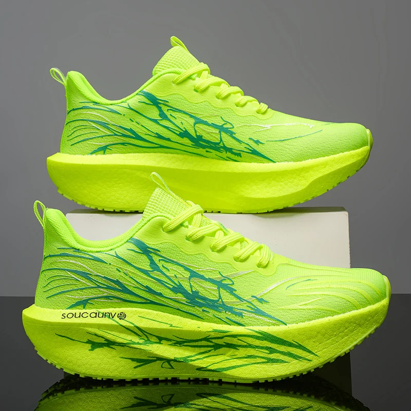 Laufschuhe für Herren, Carbonplatte, Marathon-Sportschuhe, gepolstert, atmungsaktiv, leicht, bequem, für Damen, sportliche Outdoor-Sneaker