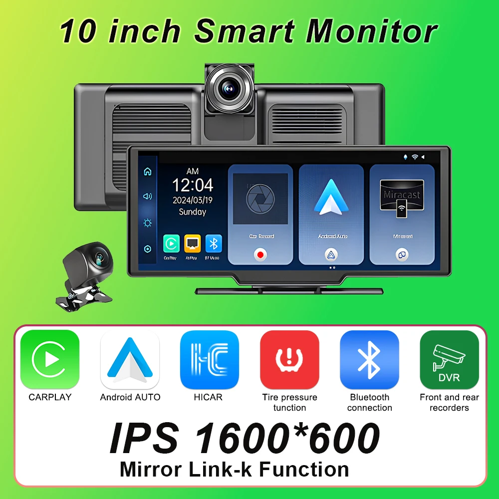 

10.26 inch Screen Mirrorlink Split screen Duilt-in DVR USB AUX audio output Car Radio Wireless Carplay Android Auto BT WIFI GPS