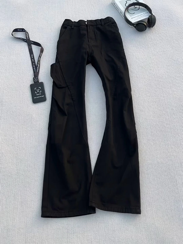 

Bla Pleated Flared Jeans Men's Autumn Winter Fce Slimming Narrow Version American Straight Workwear Pants