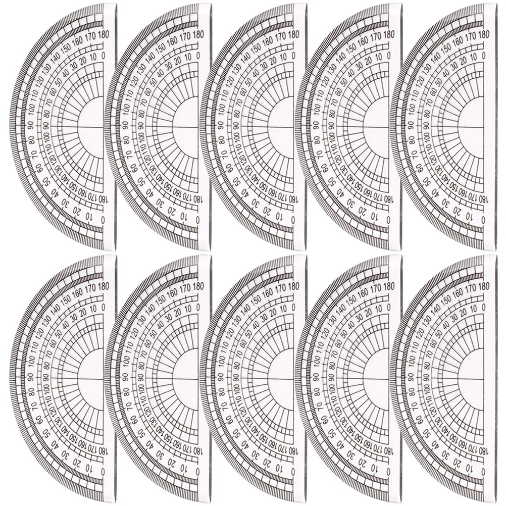 10 Pcs Protractor Students Supplies Math Small Protractors Geometry Portable for Drawing Stationery Precision
