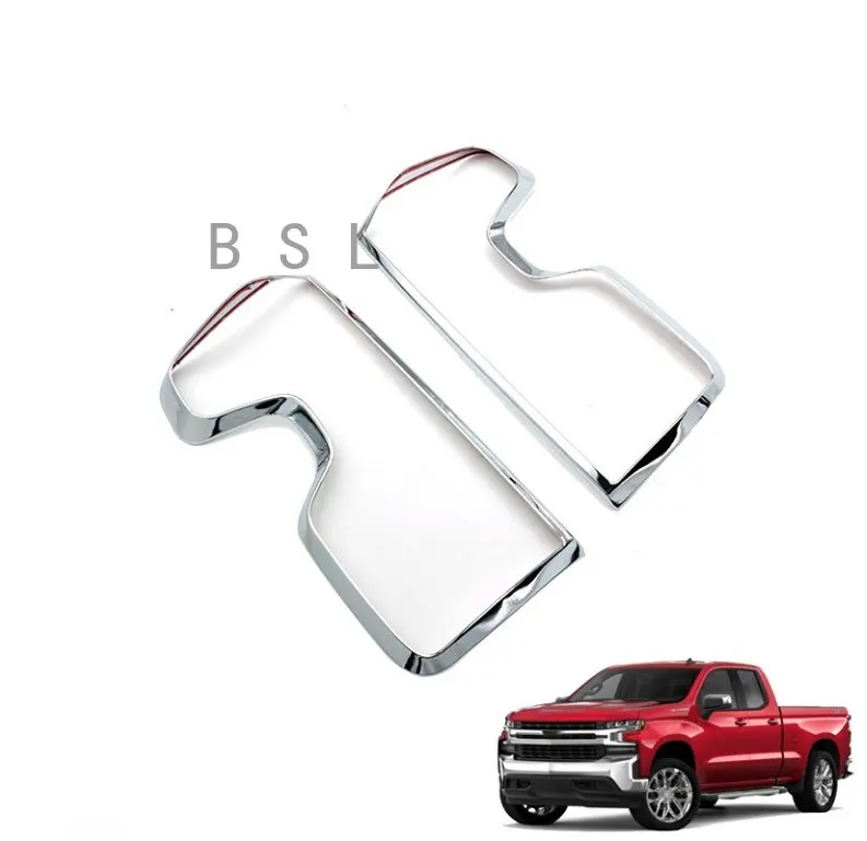 

ABS Chrome Rear Tail Light Lamp Cover Trim 2pcs For Chevrolet Silverado 2019-20