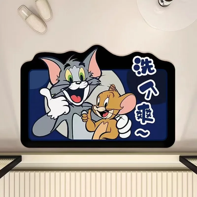 Cartoon Tom New and Jerry 40x60cm Irregular Doormat Tom Cat Jerry Mouse Floor Mat Anti-slip Bathroom Entrance Rug Home Decor
