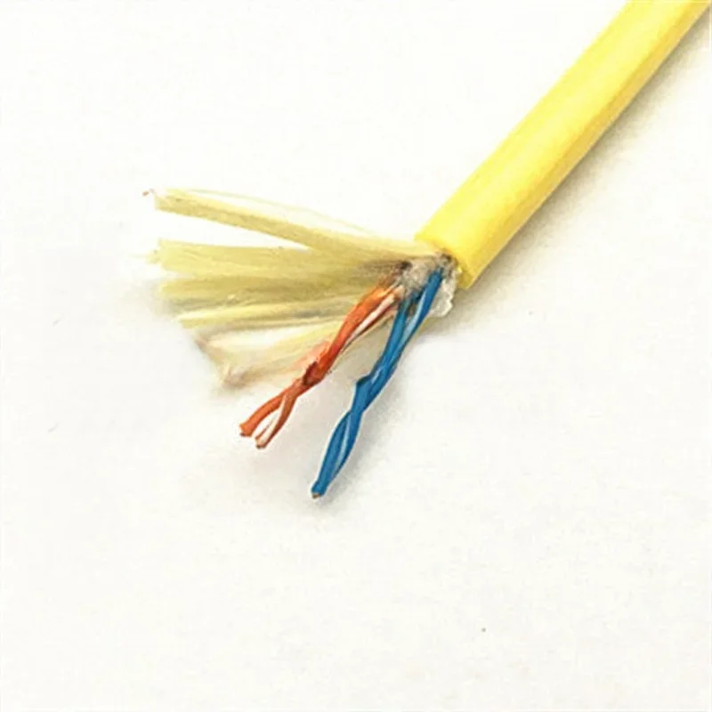 50M 4-Cores ROV Underwater Zero Buoyancy Cable 2*0.2+2*0.75/1 Square Two Core Twisted Signal Line Plus Power Supply