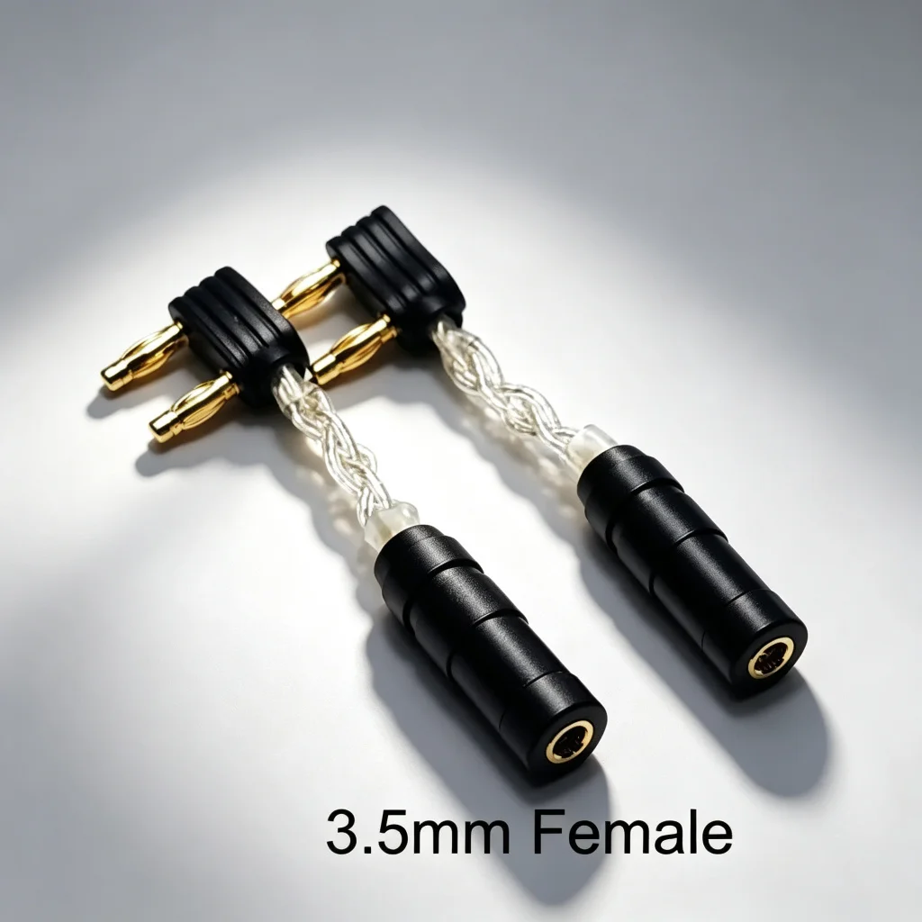 Pure Silver Headphone Adapter Cable 3.5mm Mini XLR 4Pin HD800 ED15 Austrian Audio Composer Hifi Audiophile Adaptor for Sound Equ