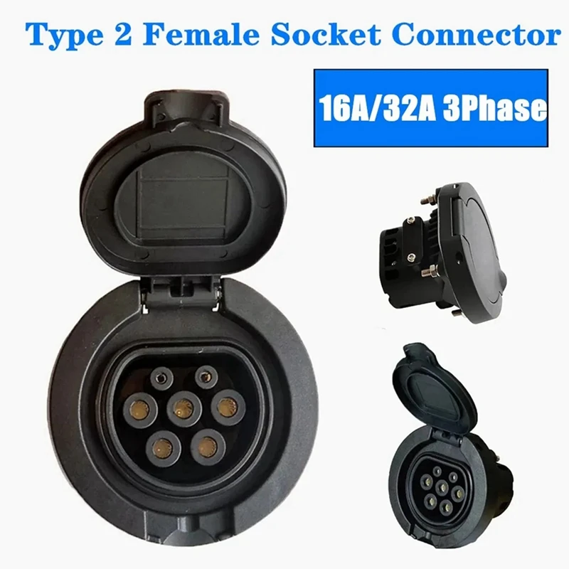 1 Piece EV Charging Socket Outlet Type 2 Socket Connector IEC 62196-2 32A 3 Phase AC