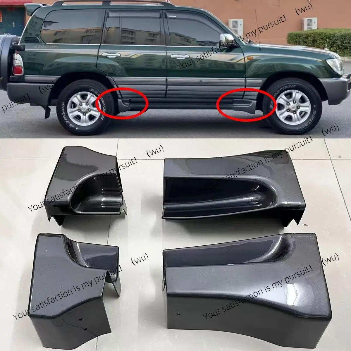 Car Accessories Running Boards Nerf Bars Side Pedal protection cover Angle package 4pcs For Toyota Land Cruiser LC100 1998-2007