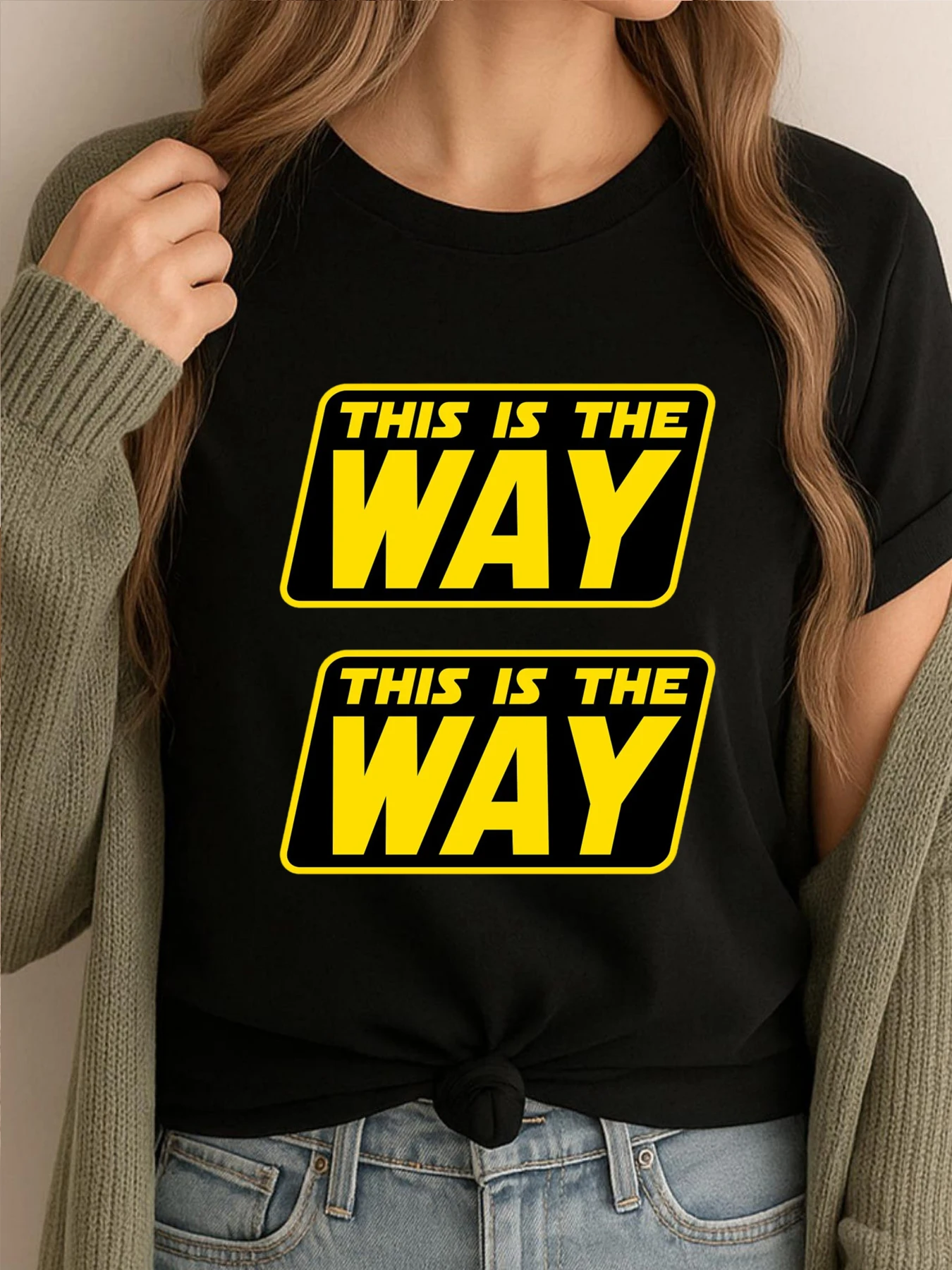 

Мужская футболка Double Value This Is The Way, уличная одежда, футболки с рисунком Vaporwave, мужская модная одежда большого размера с принтом