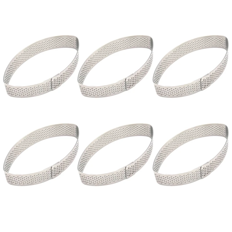 Boat Stainless Steel Porous Tart Ring Tower Pie Cake Mould Baking ToolsHeat-Resistant Perforated Cake Mousse Ring HOT