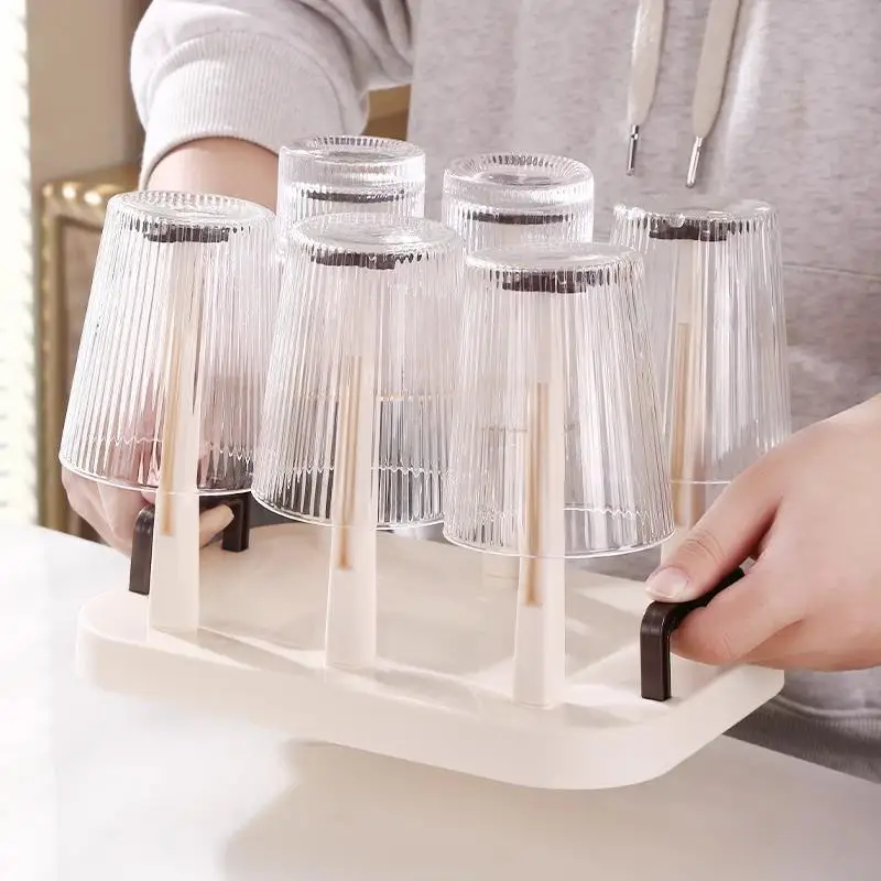 

Двухуровневая подставка для стаканов с дренажем, прямоугольный органайзер для хранения и сушки фруктов, для домашнего использования