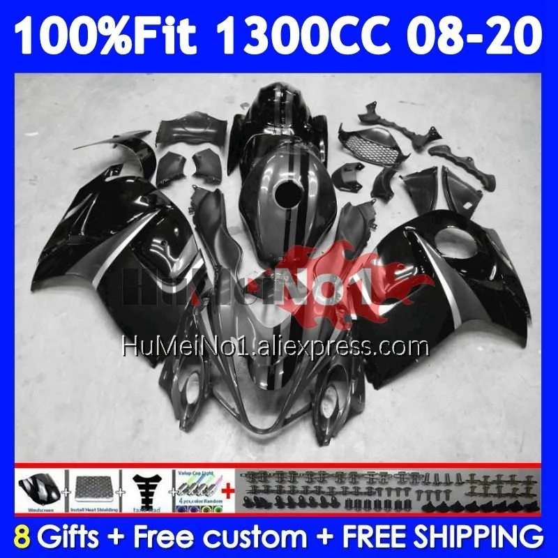 Fairing For SUZUKI Hayabusa Grey black GSXR-1300 GSXR 1300 128No.89 GSXR1300 08 09 10 11 12 13 14 2015 2016 2017 2018 2019 2020