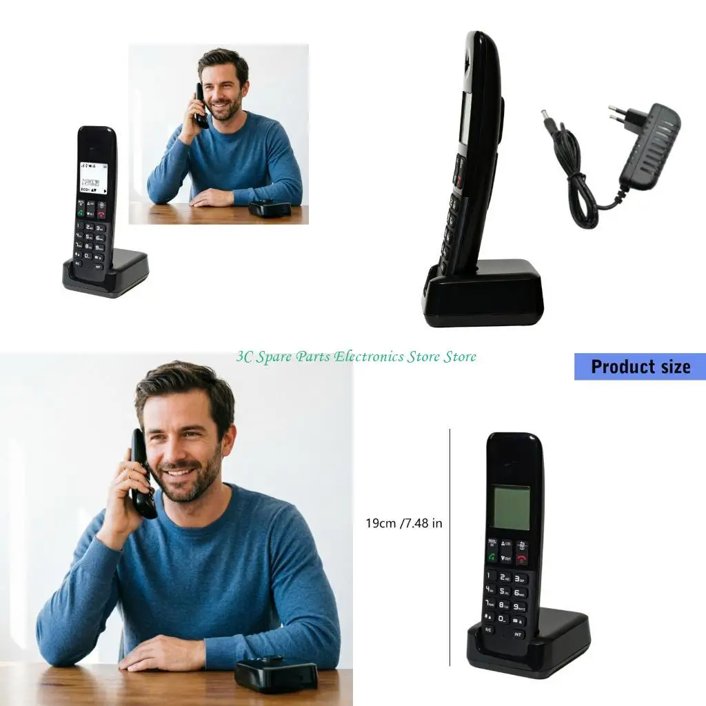 

SZ Cordless Landline Phone Set With Expandable Handset Supports Up To 4 Extensions