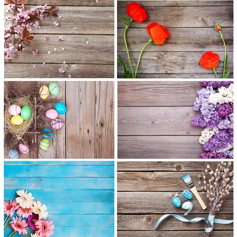 Vinyl Custom Photography Backdrops Props Flower Wood Planks Photo Studio Background MB -01