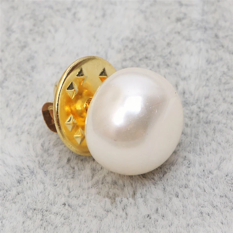 Zircon Fashion Pines for Women All-match Jewelry Accessories 10pcs/lot Imitation Pearl Circle Pin Brooch PU Button Women