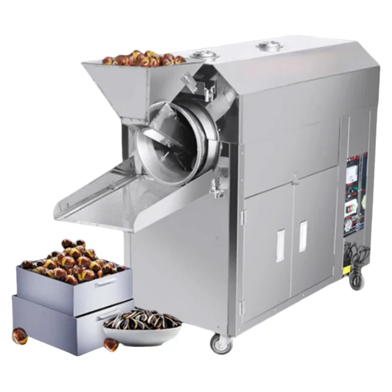 

Household Stainless Steel Nut Roaster Peanut Sesame Almond Melon Coffee Walnut Cocoa Bean Roaster Durable Bearing Core