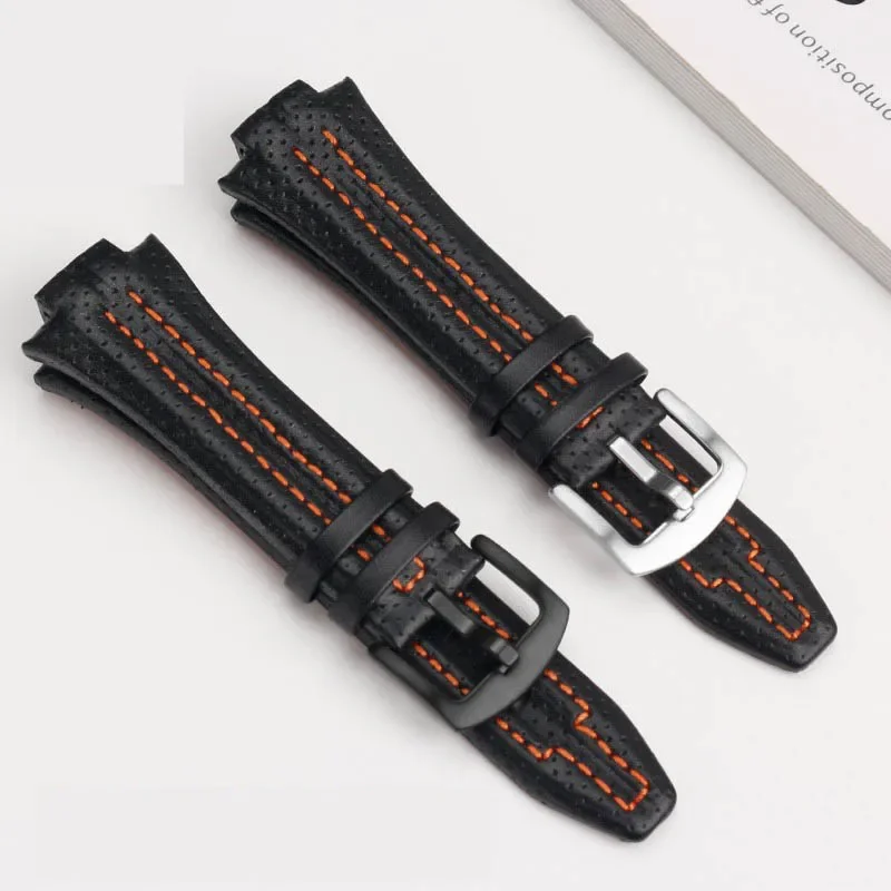 27mmx15mm Convex mouth For Seiko Sportura series SNL029P2-SNL021P1 SNL595P2 SNL017P1 Leather Watch Strap Men's Watchband