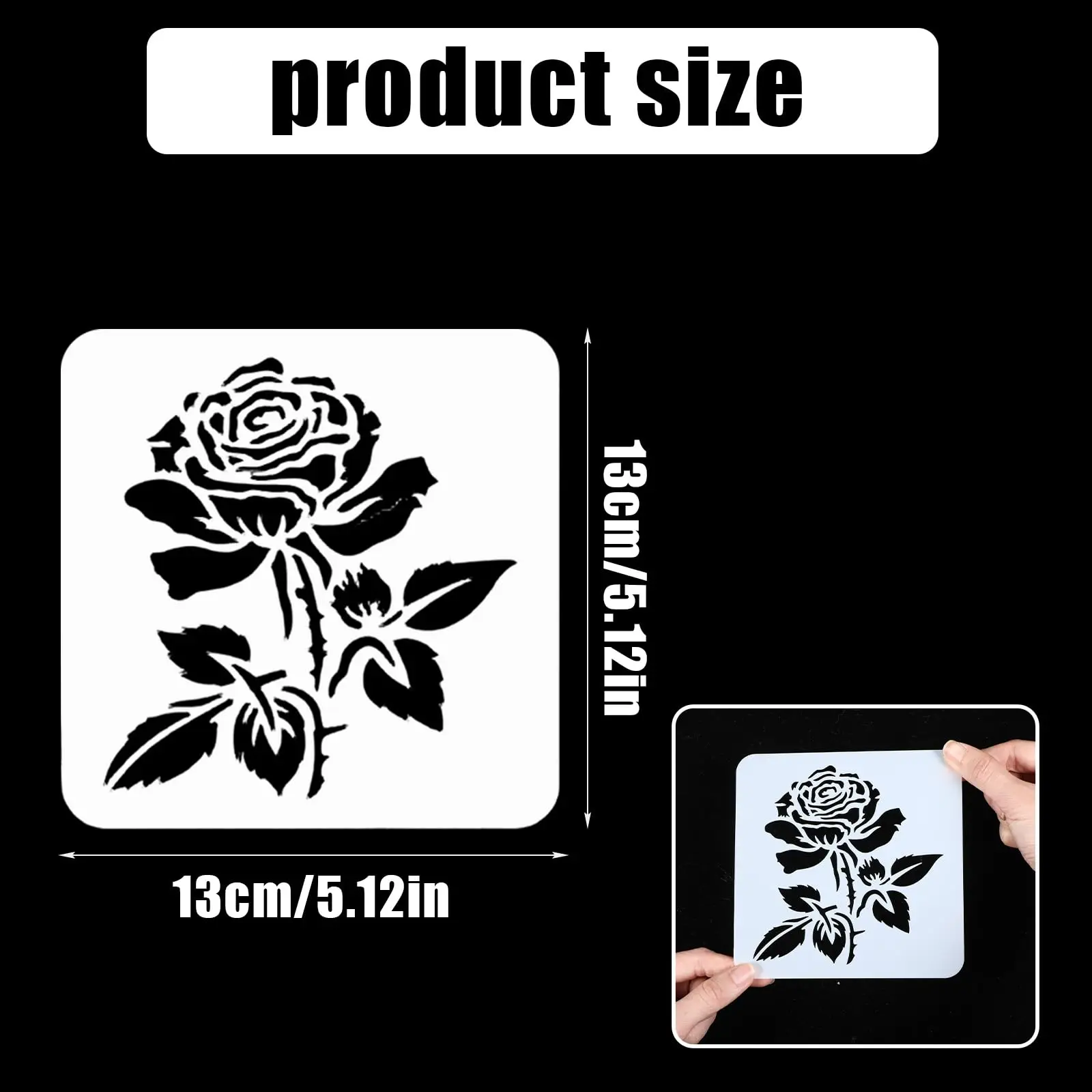 6PCS Rose Flower Bread Stencils Reusable Sourdough Baking Templates for Flour Dusting Cake Coffee DIY Decoration