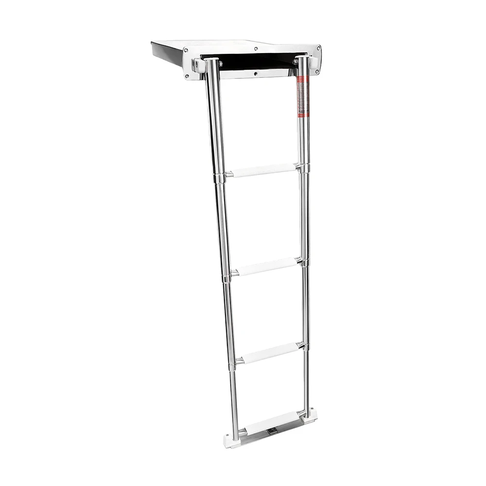 High Quality Stainless Steel 4 Step Boat Box Folding Ladder Yacht Swim Ladder Telescopic Box 4-section Ladder for Boat Yacht