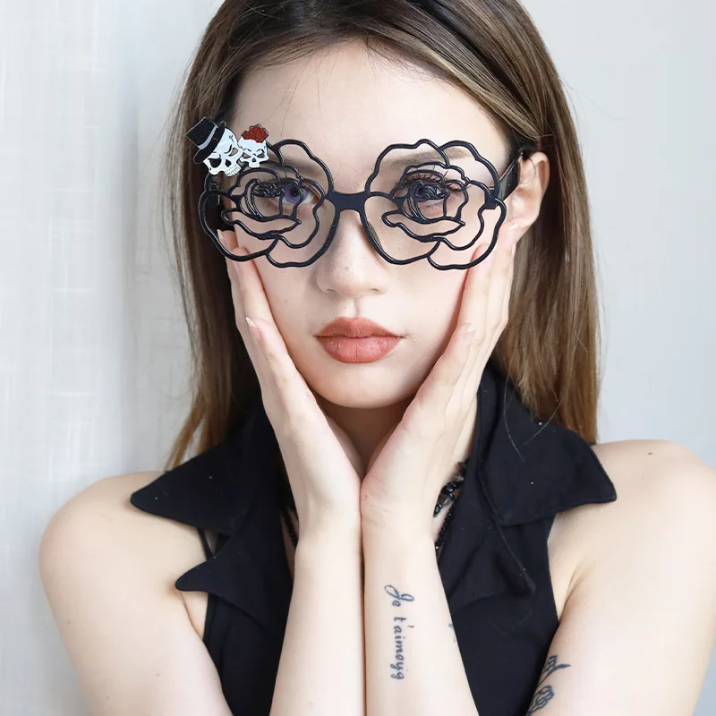 Halloween Creative Bat Bloodline Pumpkin Skull Spider Glasses Ball Dress up cosplay Party Funny Men's and Women's Glasses