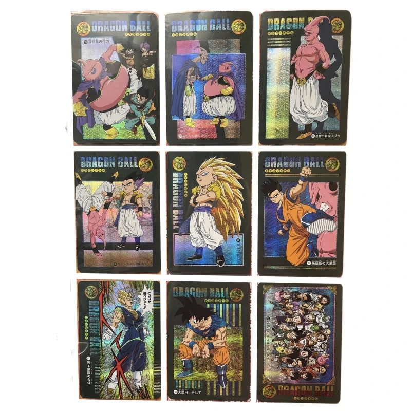 54pcs/set Dragon Ball Storm Majin Buu Chapter Self Made Refraction Flash Card Anime Classics Game Collection Cards Toy Gift