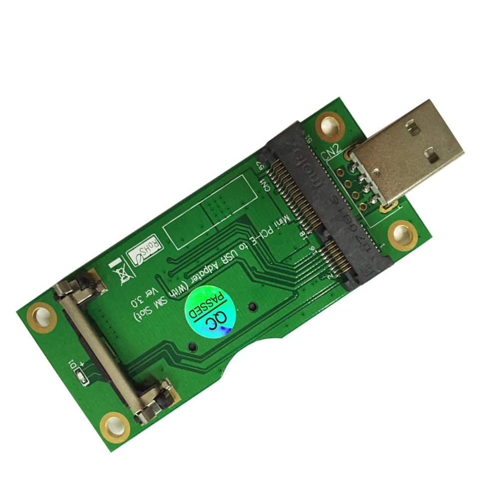 Adapter Mini PCI-E na USB z gniazdo karty SIM dla modułu WWAN/LTE konwertuje bezprzewodową mini-kartę 3G/4G na port USB.