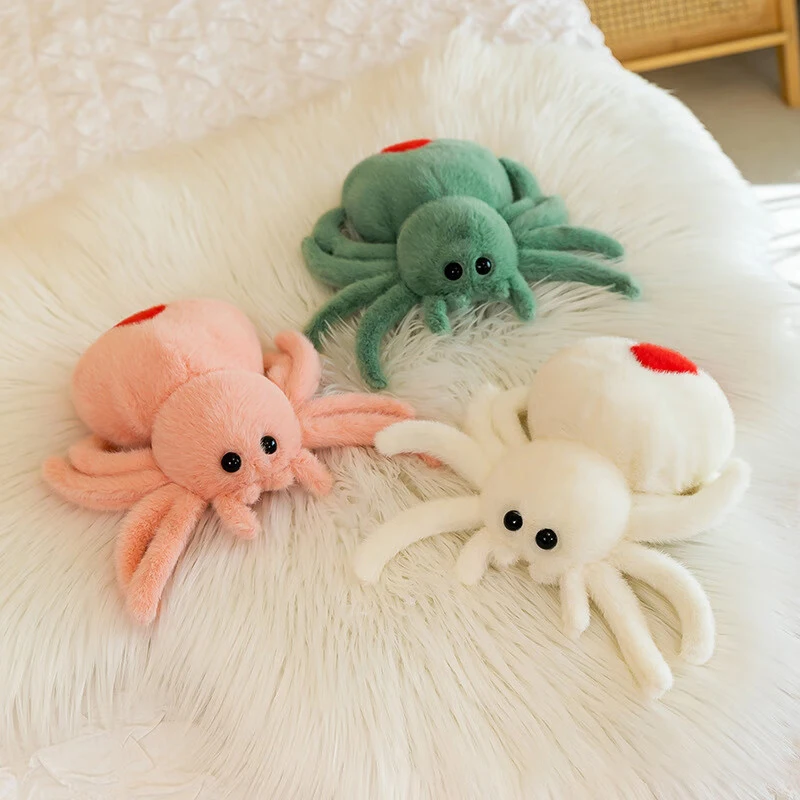 1pc 25cm Cute Spider Plush Toy Reversible Stuffed Spider Doll Funny Flip Inside Out Soft Spider Plushie for Kids Gift
