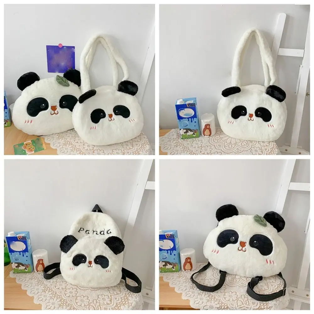 

Plush Panda Backpack Korean Style Animal Students School Bag Large Capacity Shoulder Bag Cartoon Messaage Bag Girls/Female