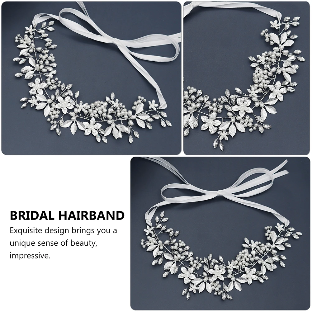 

1 pc Retro Bride Hairband Alloy Accessories Women Wedding Flowers Headbands Bridal Bridesmaid Rhinestone Pearl Special Occasions