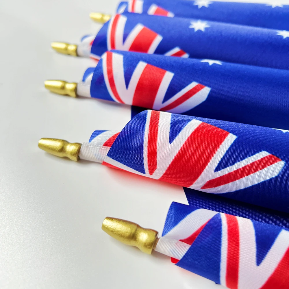 5/10pcs  wooden stick Australian National Flag 14*21cm Polyester Flag