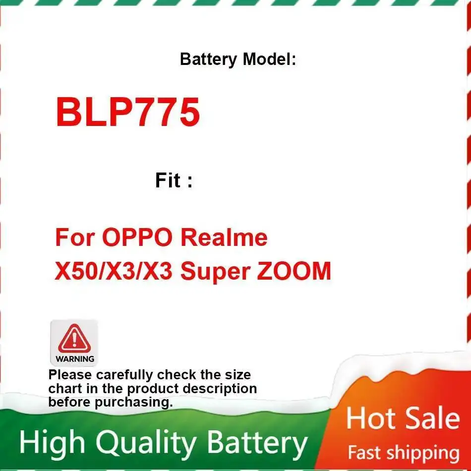 

Аккумулятор высокой емкости для мобильного телефона 4200 мАч надежное питание BLP775 для Oppo Realme X50 X3 Super Zoom