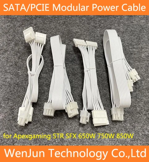 White Wire CPU 8Pin PCIE 8pin IDE SATA Modular Power Supply Cable for Apexgaming STR SFX 650W 750W 850W