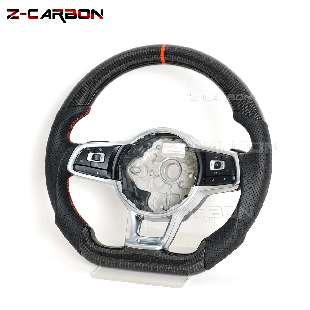 Customised Carbon Fiber Steering Wheel For Volkswagen VW Golf MK7 R GTI GTD GTE Polo GTI Scirocco 2015 2016 2017 Steering Wheel