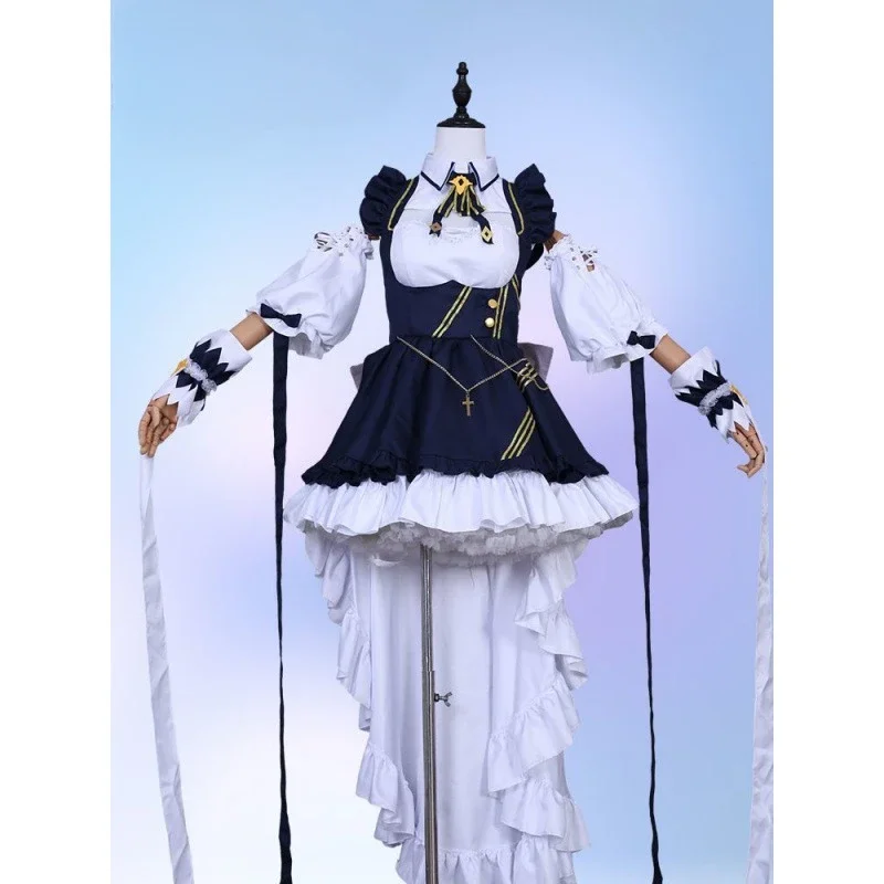 ZA01 【Wetrose】en Stock disfraz de Cosplay de Cheshire Azur Lane Cat Maid Girl Hms vestido largo conjunto completo peluca Halloween XmasZa0 @