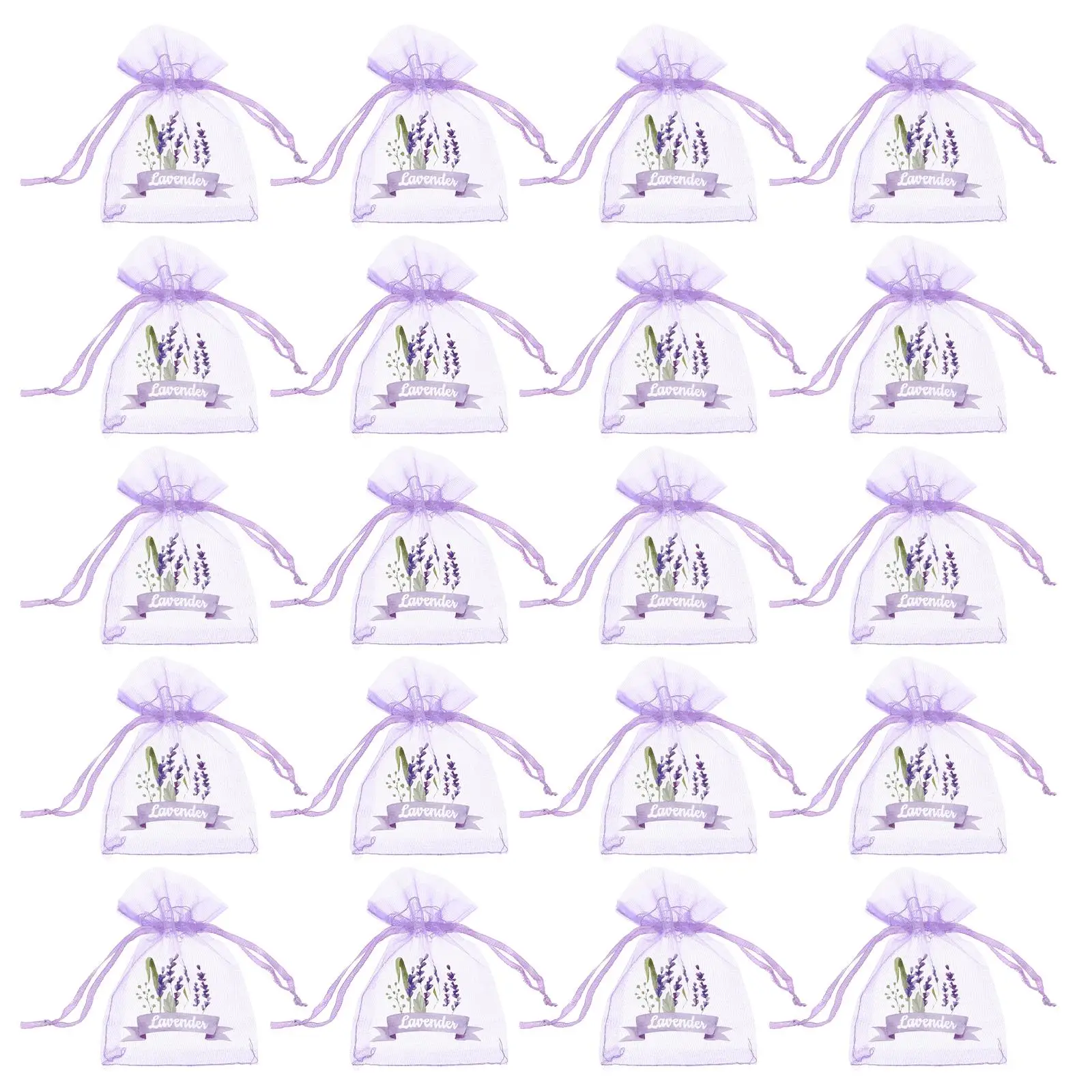 

20pcs Empty Sachet Bags Lavender Gauze Pouches Drawstring Storage Mesh Aromatic Wardrobe Car Dry Jewelry Home Use