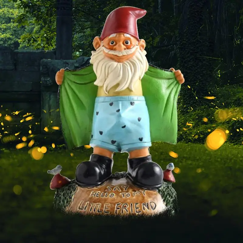 Garden Gnome Statue Outdoor Figurine Lawn Ornaments Dwarf Shows Underpants Garden Gnome Decor For Yard Art Patio Lawn Doorsteps