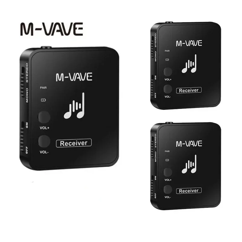 

M-VAVE 2.4G Wireless Earphone Monitor Rechargeable Guitar Transmitter Beltpack Receiver System Recording Function Stereo Mono