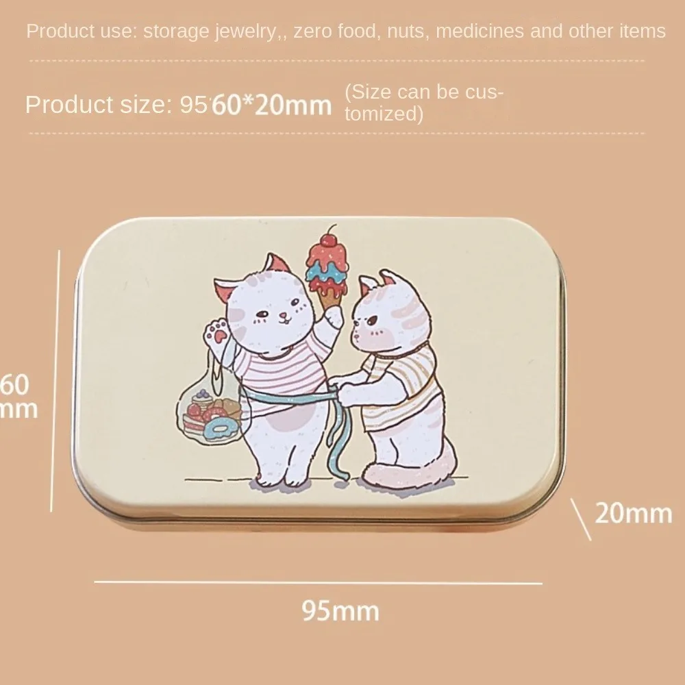 New Iron Photo Storage Box Cute Dustproof Tinplate Box 95*60*20mm with Cover Jewelry Storage Organizer Small Stationery