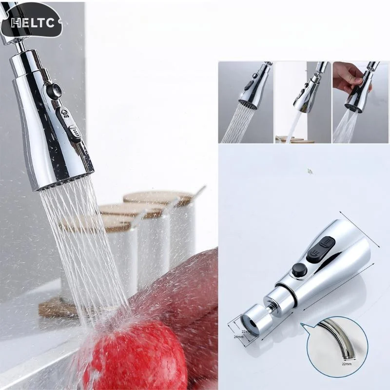 3 In 1 Kitchen Faucet Extender Universal 360° Rotate Pull Out Kitchen Tap Multi-mode Strong Flushing Booster Kitchen Accessories