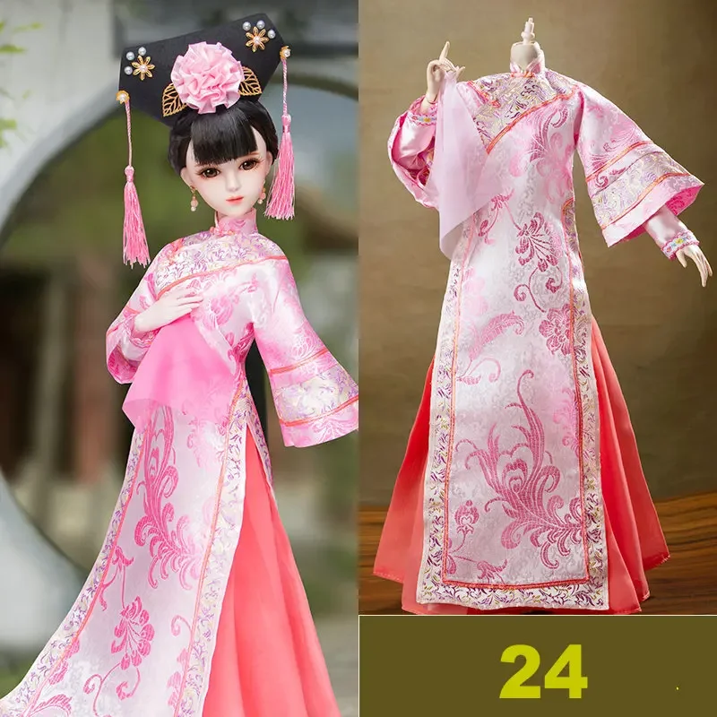 Handmade 1/3 BJD Doll Clohtes Chinese Clothing Costume HanFu Girl Dresses Headwear For 55-60cm Jointed Dolls Accessories Toys