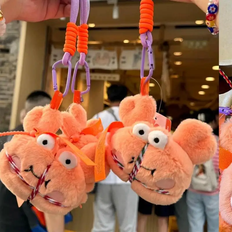 Stuffed Animal Keychain Cute Hairy Crab Plush Bag Pendant Car Pendant Bag Charm Backpack Keychain Stuffed Animals Keyring For