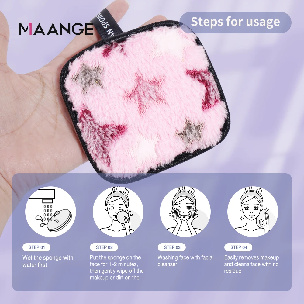 6PCS Reusable Makeup Remover Cotton Pads Clean Sponge for Facial Cleansing Puff Washable Cloth Makeup Wipes Liquid Cream Tools