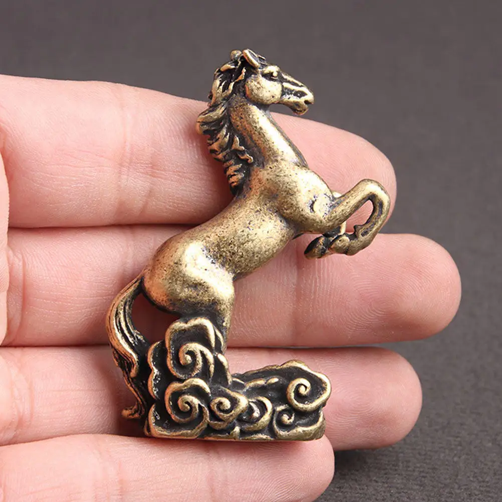 1Pcs Xiangyun Pet Vintage Brass Handicraft Delicate Desktop Ornament Unique Home Decor Blessing Gift