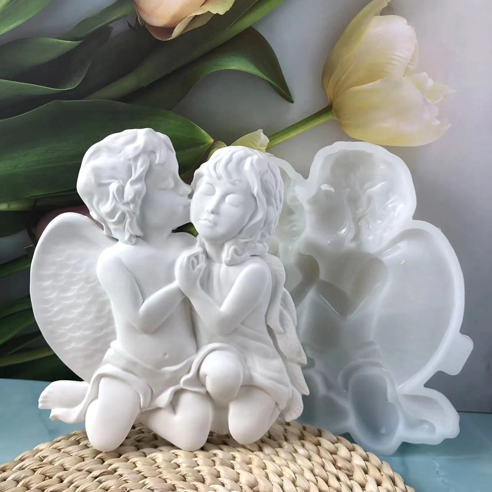 

Winged Angel Plaster Decoration Silicone Mold Diy Creative Desktop Decoration Plaster Mold Epoxy Resin Molds Home Decoration