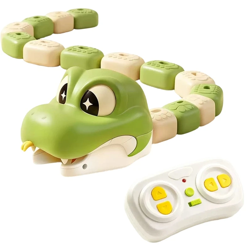 Kids Remote Control Magnetic Snake Toy 2 Player Battle Game Sound Light Parent Child Learning Toys Birthday Gifts GREEN